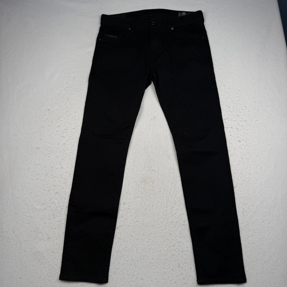 Diesel Thommer Jeans Mens 33x32 Black Slim Skinny Stretch Denim 5 Pocket Casual